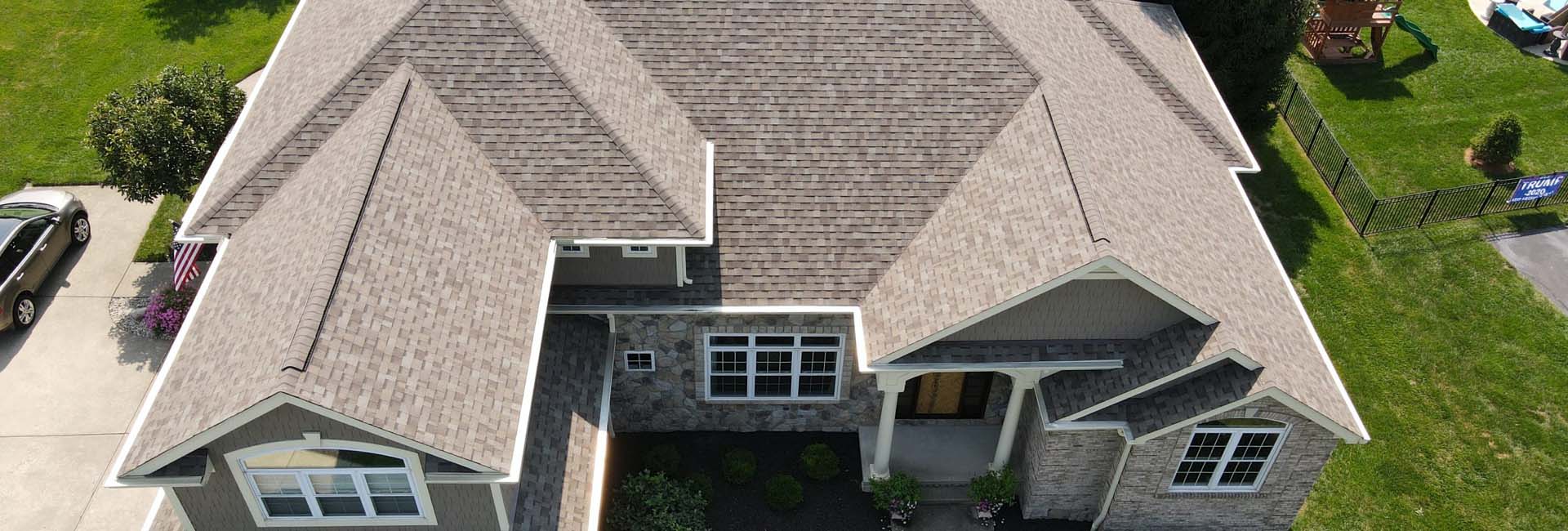 Exterior Construction - Large Home View From Above Showing Roof